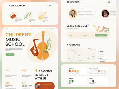 Landing Page for kid's music school landing page music school ui ui design uxui design web design