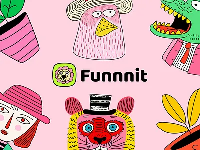 Funnnit branding design illustration logo sketch ui