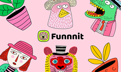 Funnnit branding design illustration logo sketch ui