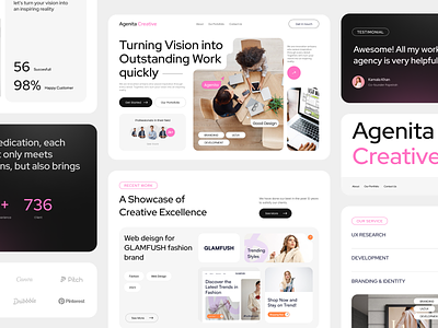 Agency Landing Page Exploration bold branding clean design desktop graphic design homepage landing page photography typography ui ux website whitespace