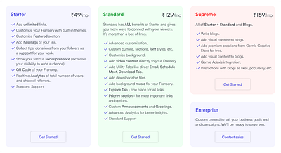 Subscriptio Plans UI ui