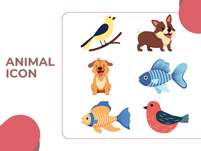 Animal Icon Vector animal bird dog fish pet vector