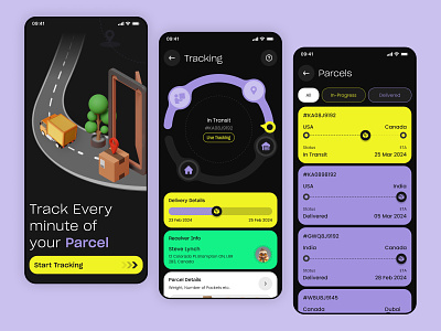 Parcel Delivery Tracking App Design android courier courier service delivery delivery app delivery service gps ios logistic map on demand app package package tracking parcel app parcel delivery parcel tracking shipping track tracking transportation