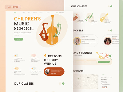 Landing Page for Music School landing page music school ui uiux user interface uxui uxui design web design