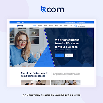 Bcom – Consulting Business WordPress Theme 5.0 best app landing wordpress theme best react js templates 2023 branding business consulting business design illustration ui wordpress wordpresstheme wprdpress theme