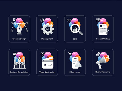 Instagram Highlight Custom Icons for Marketing Agency app icons branding business consultation content writing creative design custom icon design development digital marketing e commerce icon design instagramhighlight logo marketing agency seo video animation web icons