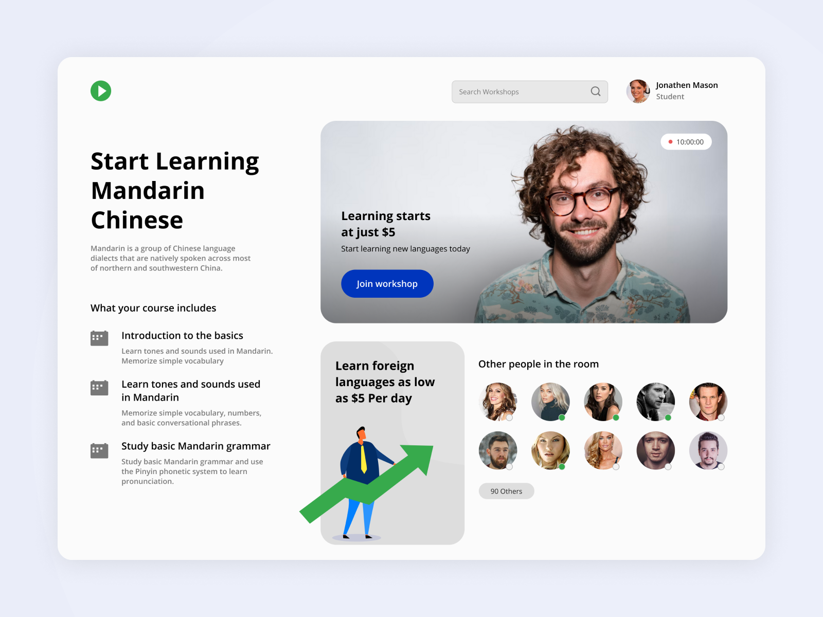 Webinar screen dashboard design learning app online learning app ui design uiux design workshop