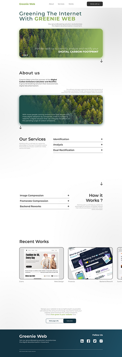 GreenieWeb Re-design landingpage redesign revamp ui ux