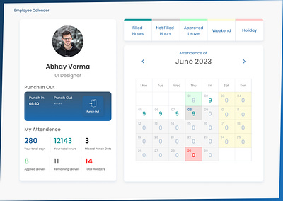 Employee Calender design typography ui ux ux design