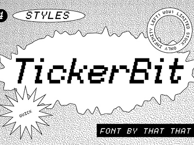 Ticker bit Pixel Font 80s font bitmap font display font display sans fo font bundle font display hipster font pixel art pixel font retro font bundle typeface typeface design typeface font