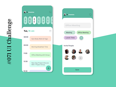# 071 Daily UI Challlenge (Scheduling dailychallenge figma interface mobiledesign screen ui uidesign uxdesign webdesign