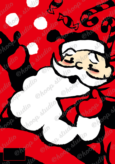 Santa Claus shouting Yahoo! illustration