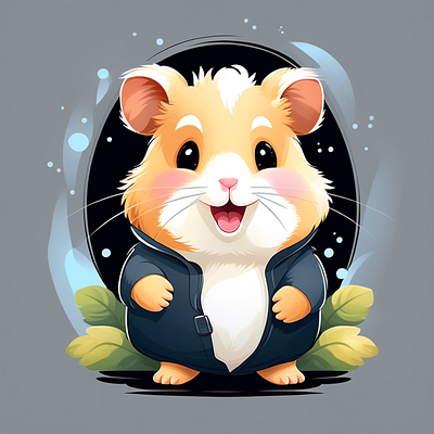 Kawai Style Hamster Vector 3d animation branding design graphic design illustration logo merch by amazon motion graphics typography ui ux vector