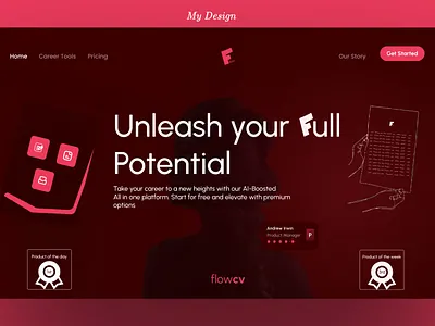 Rebrand FlowCV Landing Page branding graphic design ui