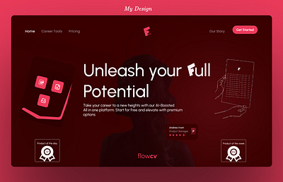 Rebrand FlowCV Landing Page branding graphic design ui