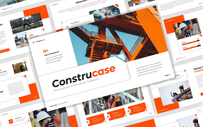 Construcase - Construction PowerPoint Template agency animation architect architecture bold build building business construction design drafter modern portfolio powerpoint presentation project typography unique