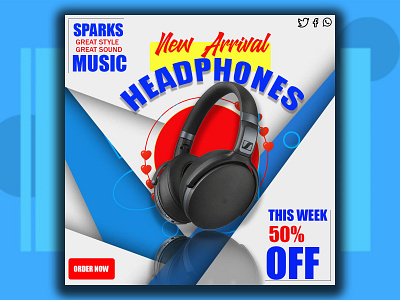 HEADPHONES POST branding graphic design logo photoshop