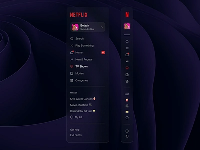 Netflix sidebar ui