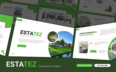 Estatez - Real Estate PowerPoint Template agency apartment business clean creative design guest house home home design hotel modern motel powerpoint presentation property real estate residence resort typography