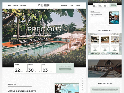 Resort/Hotel Booking Landing Page branding design graphic design illustration logo typography ui ux vector