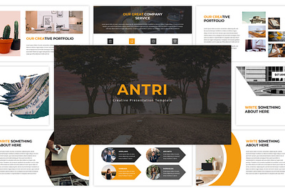 Antri - Creative PowerPoint Template agency business company corporate creative design modern multipurpose portfolio powerpoint presentation simple typography unique