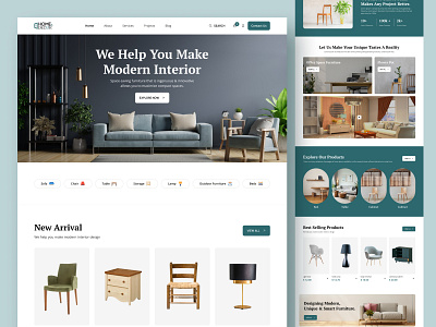 Furniture Website Design🪑🗄️ artwork bed decoration furniture design furniture shop interior living room luxury furniture minimalist modern officespacefurniture platform web design website design woodenchair