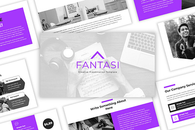 Fantasi - Creative PowerPoint Template agency business company corporate creative design multipurpose portfolio powerpoint presentation simple typography unique