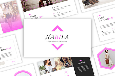 Nabila - Creative PowerPoint Template agency business company corporate creative design minimal minimalist multipurpose portfolio powerpoint presentation simple typography unique