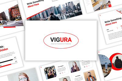 Vigura - Creative PowerPoint Template agency business company corporate creative design multipurpose portfolio powerpoint presentation simple studio typography unique