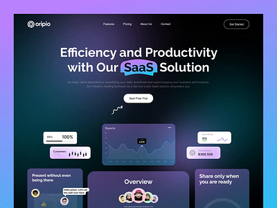 SaaS Solution - Website Landing Page animation app branding design graphic design icon illustration logo minimal motion graphics typography ui ux vector web