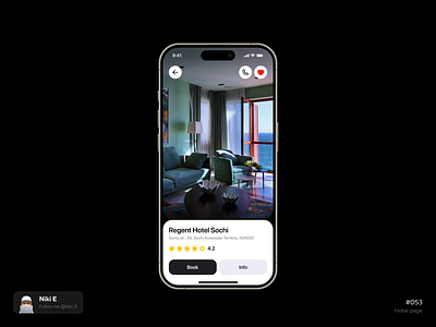 Hotel page. DYUI #15 book book apart da daily daily ui design design app home page hotel hotel page mobile app niki e ui ux
