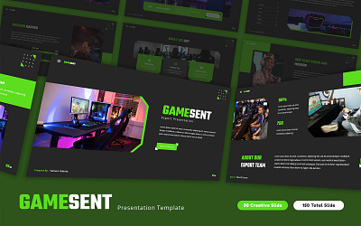 Gamesent - Esport PowerPoint Template agency business competition corporate creative design electronic esport game gamers gaming graphic design online powerpoint presentation sport technology tournament