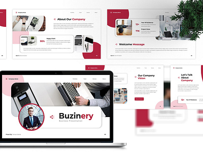 Buzinery - Business PowerPoint Template agency business company corporate creative deck design modern office pitch deck portfolio powerpoint presentation professional simple studio typography unique