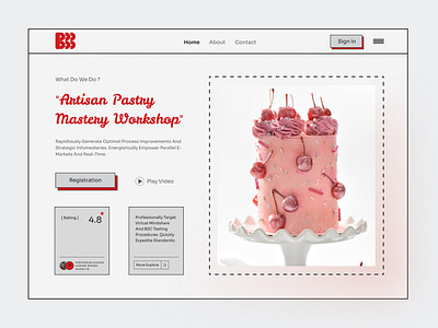 Pastry Workshop bakery design graphic design illustration pastry typography ui user interface design ux web design web designer