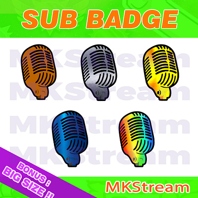 Twitch sub badges classic microphone pack animated emotes anime cute design emotes illustration mic microphone music sub badge sub badges tone twitch sub badges