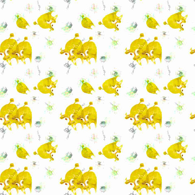 A family of cute yellow cows illustration