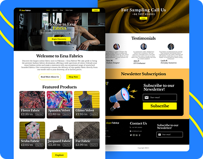 Fabrics Website Homepage UI Design design design trends graphic design landing page design landing page ui design logo mobile uiux design prototype design prototyping ui uiux design user experience user experience design user interface user interface design web design web interface design website ui design wireframe design wireframing