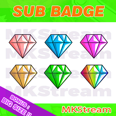 Twitch sub badges diamond pack animated emotes anime cute design diamond emotes illustration sub badge sub badges twitch sub badges