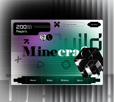 Minecraft Landing Page 🌍 design game landing page microsoft minecraft product design ui ux video game website