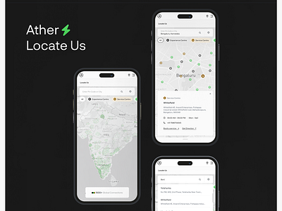 Ather Locate Us ather atherelectric clean design electric electricscooter findus locateus minimal ola simple ui uidesign uiuxdesign
