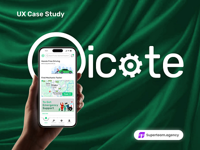 Nicote App Case Study on Highway Mechanic Locator app design case study creative figma design highway mechanic locator modern nicote app premium product design sakibux ui design uiux ux design