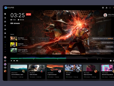 Eclipse / Streamer screen 3d animation blog chart dashboard dataviz desktop game gaming graphic design influencer it motion graphics stream streamer tech template ui vlog vlogger