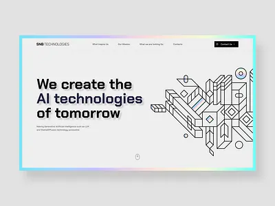 SNB Technologies | Landing Page ai artificial intelligence business corporate geometry gradient landing page technology ui ux webflow website