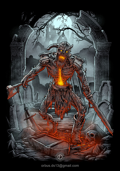 Einarr - Draugr Uprising black metal celtic ghoul nordic norse odin skull artwork valhalla viking zombie