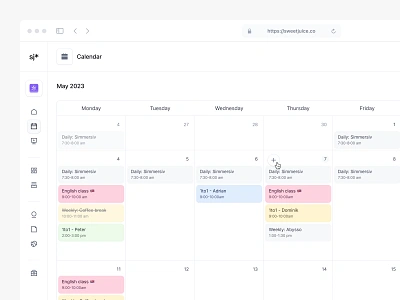 sweetjuice* calendar app application calendar days design desktop desktopapp flat hr modern months pixelperfect planner productdesign task ui ui design ux web webapp