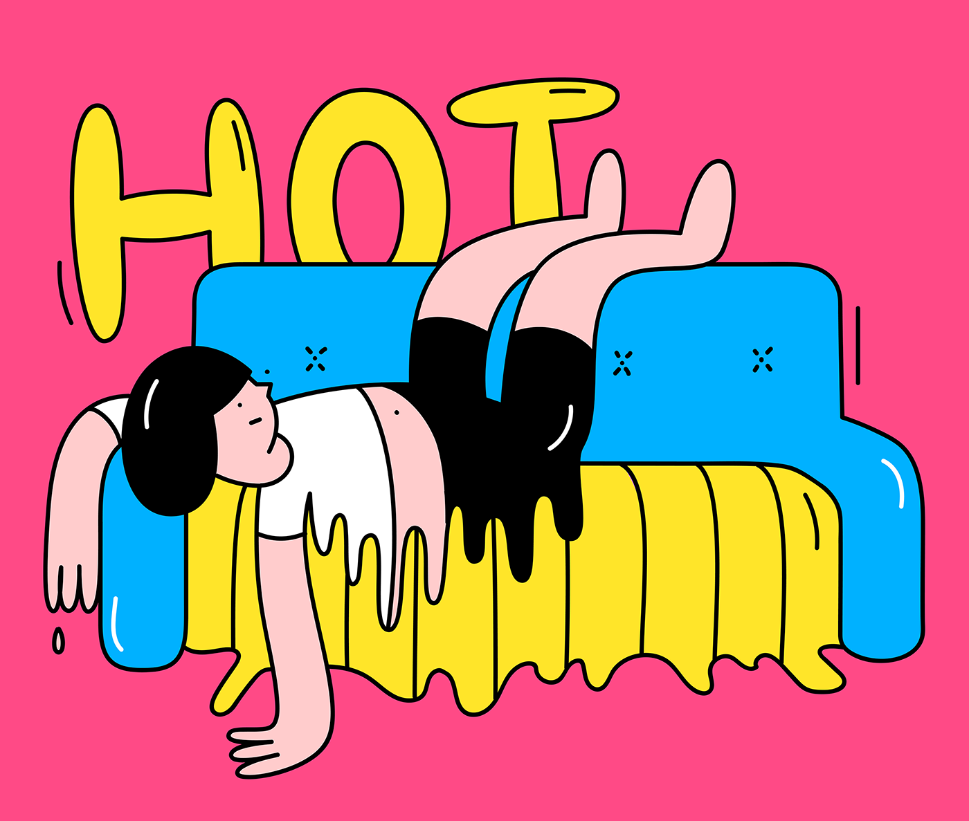 Hot character cheerful colorful doodle hot illustration minimalism simple