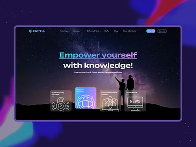 Dottie | Educational Platform branding courses cybersecurity education home page knowledge network school ui ux web design webflow website