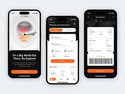 Nimbus - Flights Ticketing Mobile App airline airline booking airplane boarding app boarding pass booking booking trip flight app flight booking flight ticketing flights itinerary mobile app plane ticket ticket app travel travel booking travelling trip