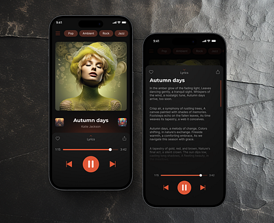 Music player for IOS app app app design branding design figma illustration ios app media mockup music player player product design ui ux