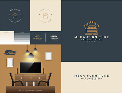 Mega Furniture branding business logo graphic design logo logo design minimalist vector
